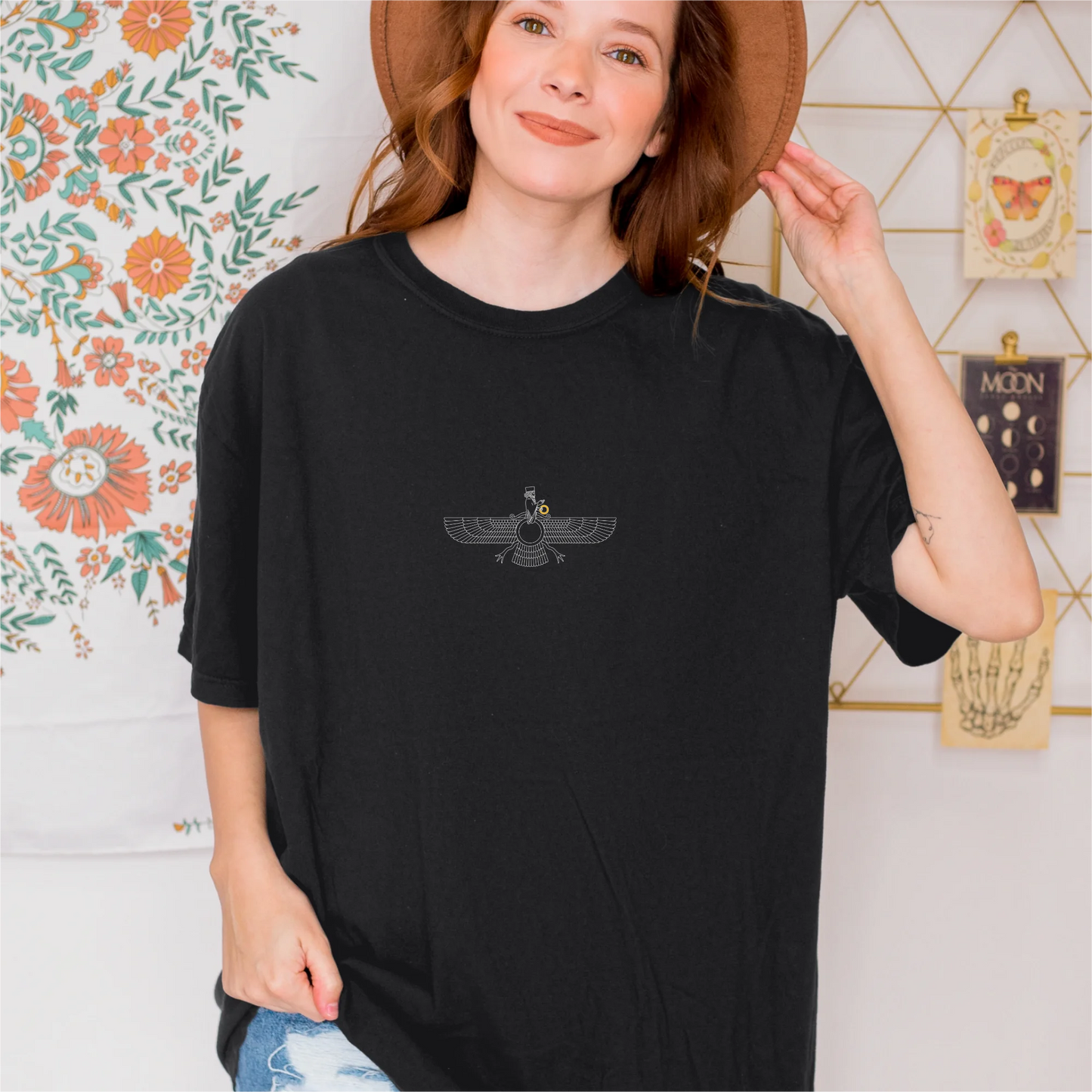 PARSLEX - Fravashi Grid cotton graphic T-shirt