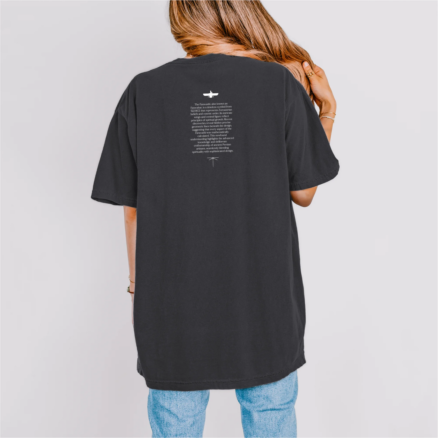Fravashi in Red Grid cotton graphic T-shirt