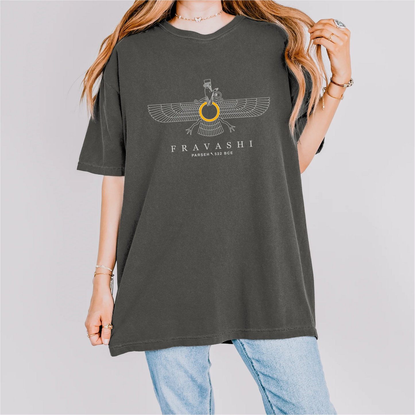 PARSLEX - Faravahar - Fravashi Universe cotton graphic T-shirt