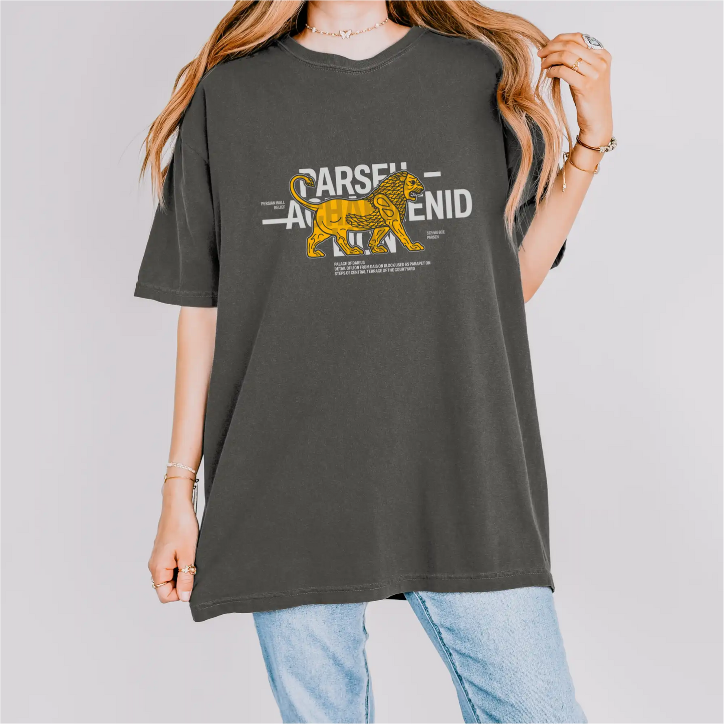 Achaemenid Lion cotton graphic T-shirt