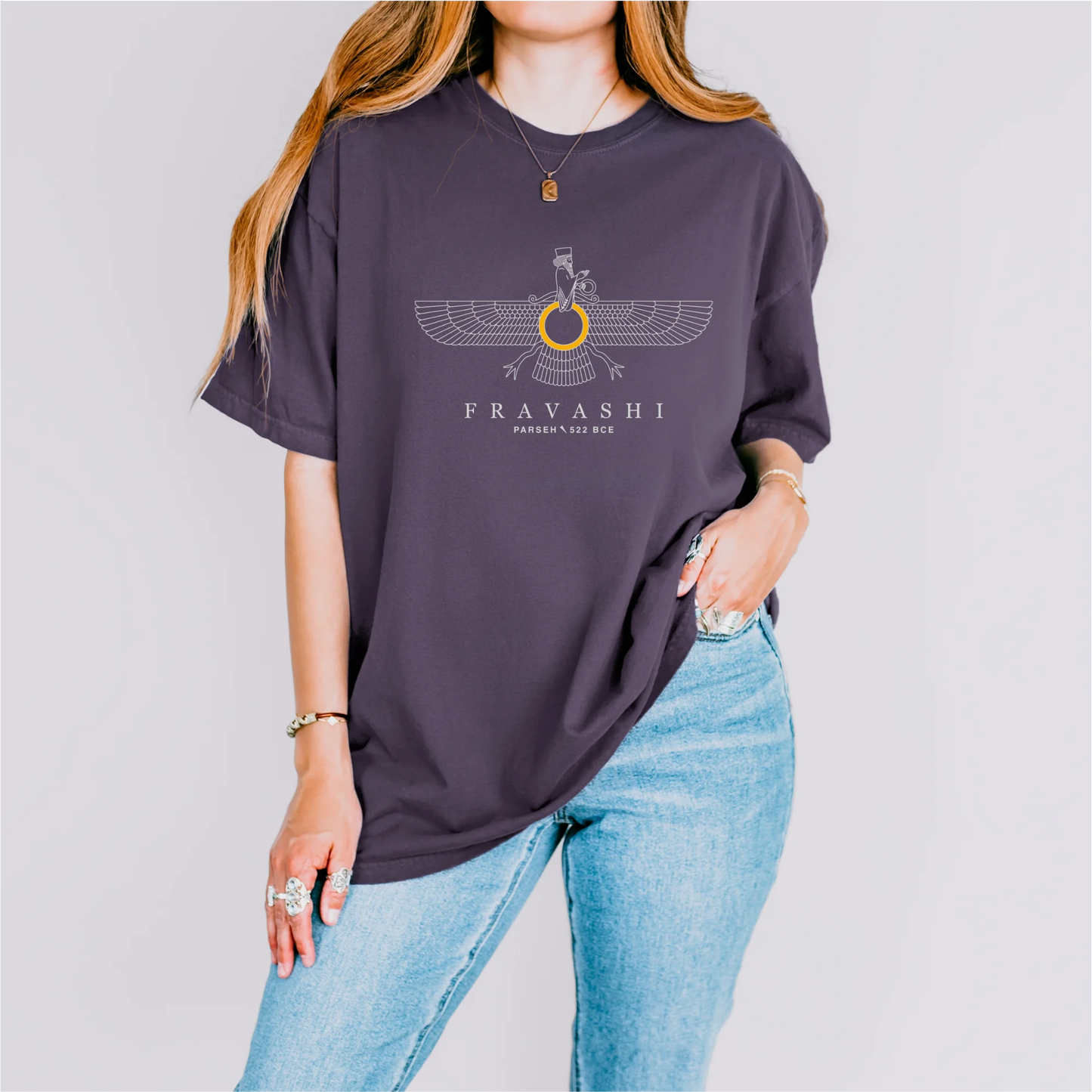 PARSLEX - Faravahar - Fravashi Universe cotton graphic T-shirt