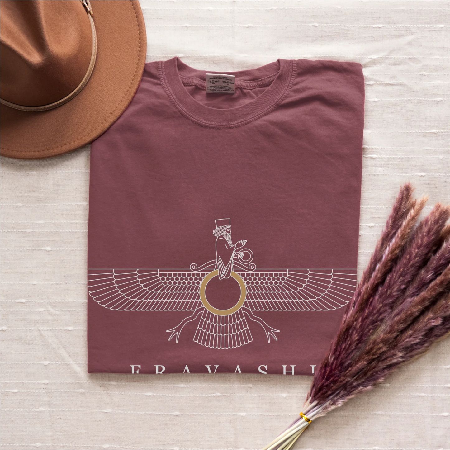 PARSLEX - Persian - Faravahar - Fravashi Universe cotton graphic T-shirt