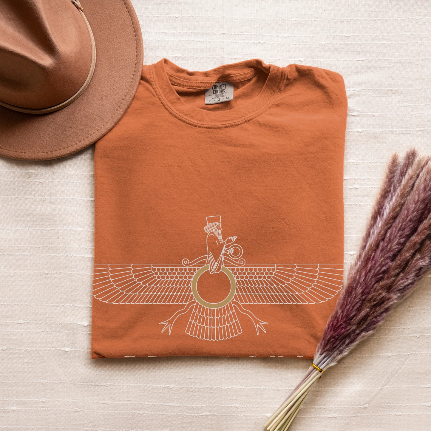 PARSLEX - Persian - Faravahar - Fravashi Universe cotton graphic T-shirt