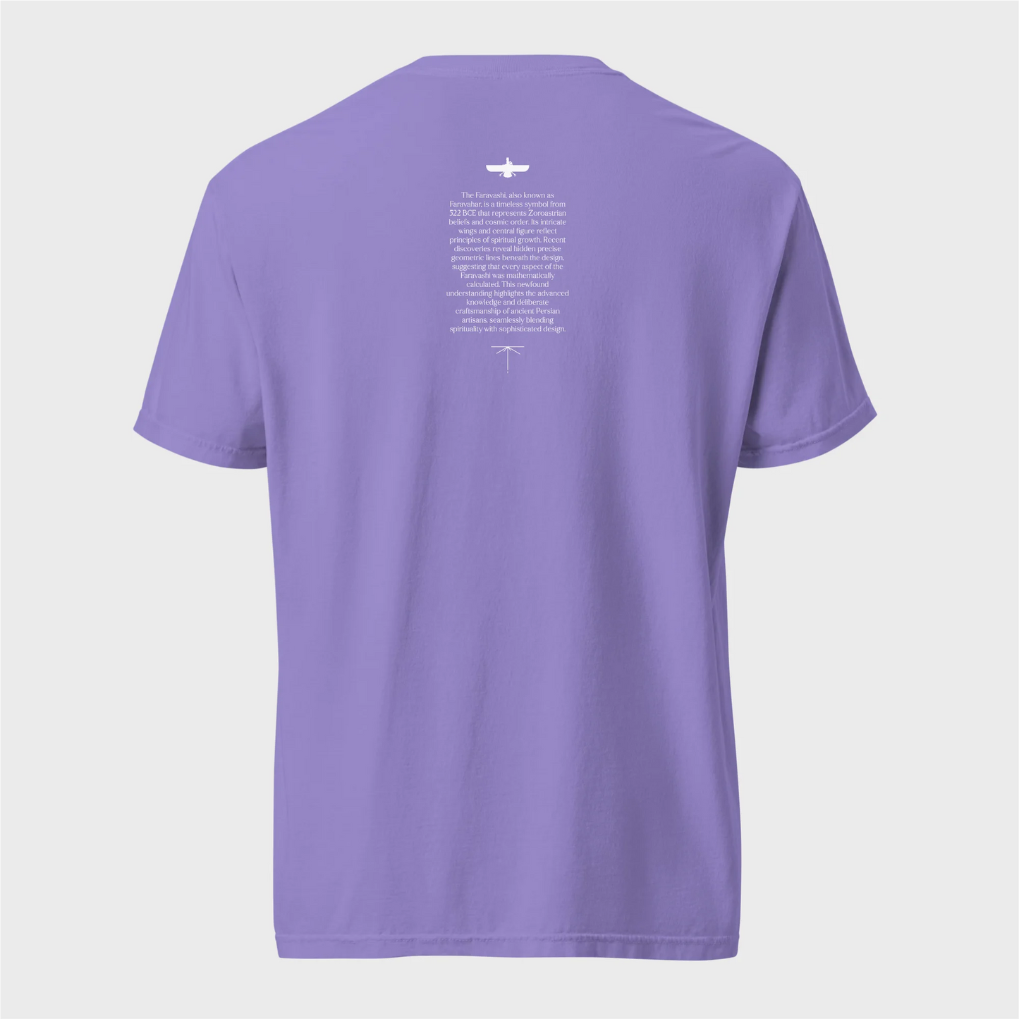 PARSLEX - Fravashi in Grid cotton graphic T-shirt, violet color