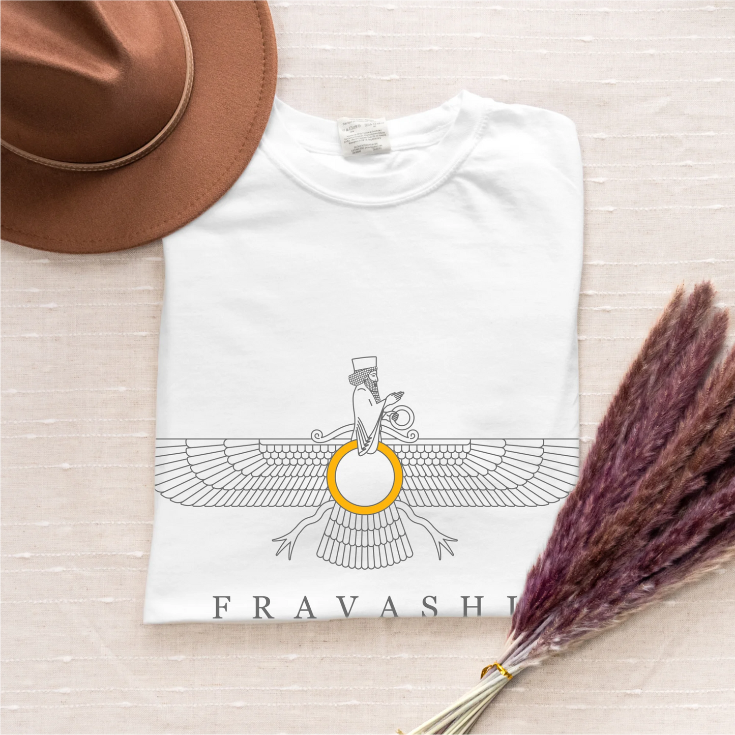 PARSLEX - Persian - Faravahar - Fravashi Universe cotton graphic T-shirt