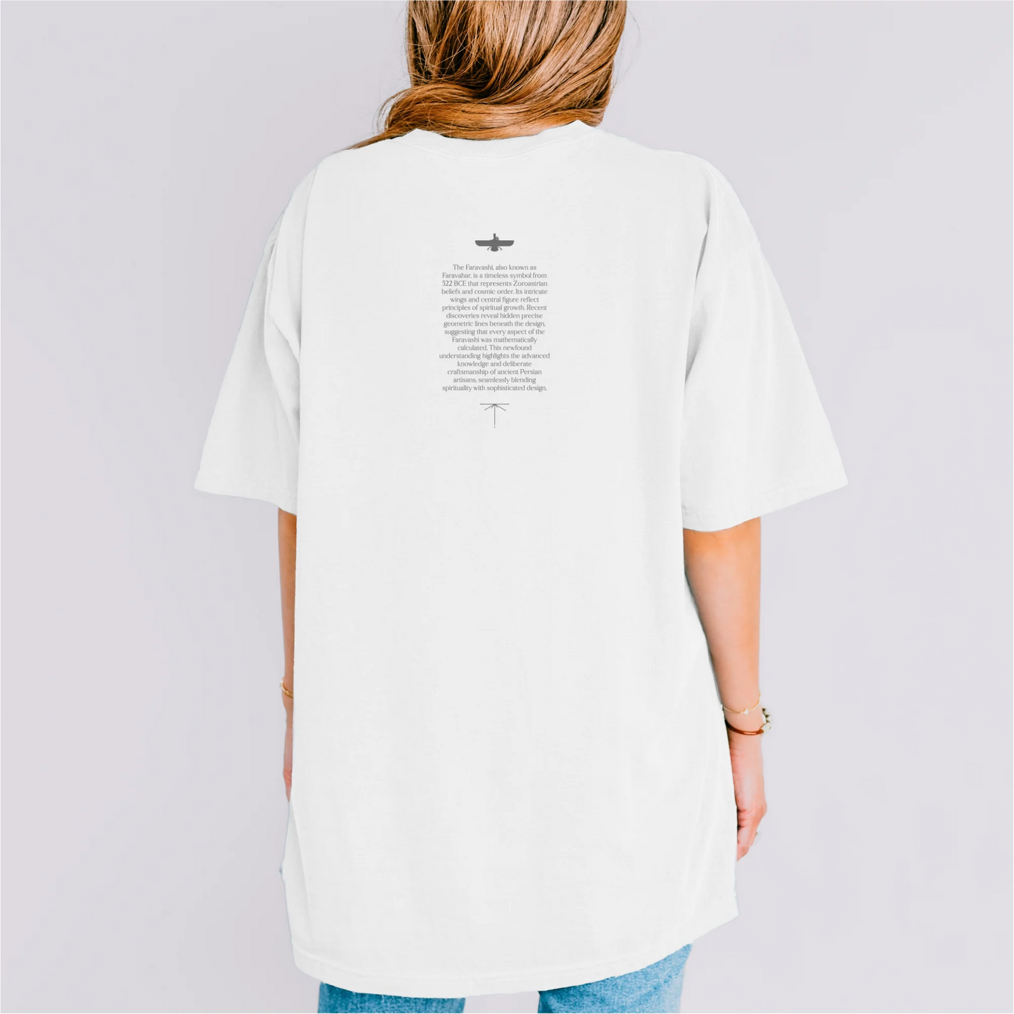 PARSLEX - Fravashi in Red Grid cotton graphic T-shirt, white color