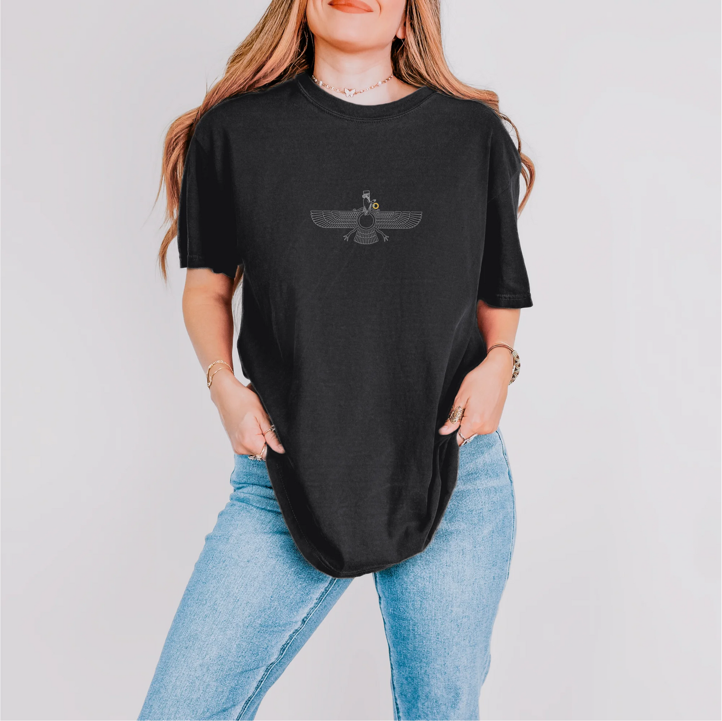Fravashi Grid cotton graphic T-shirt