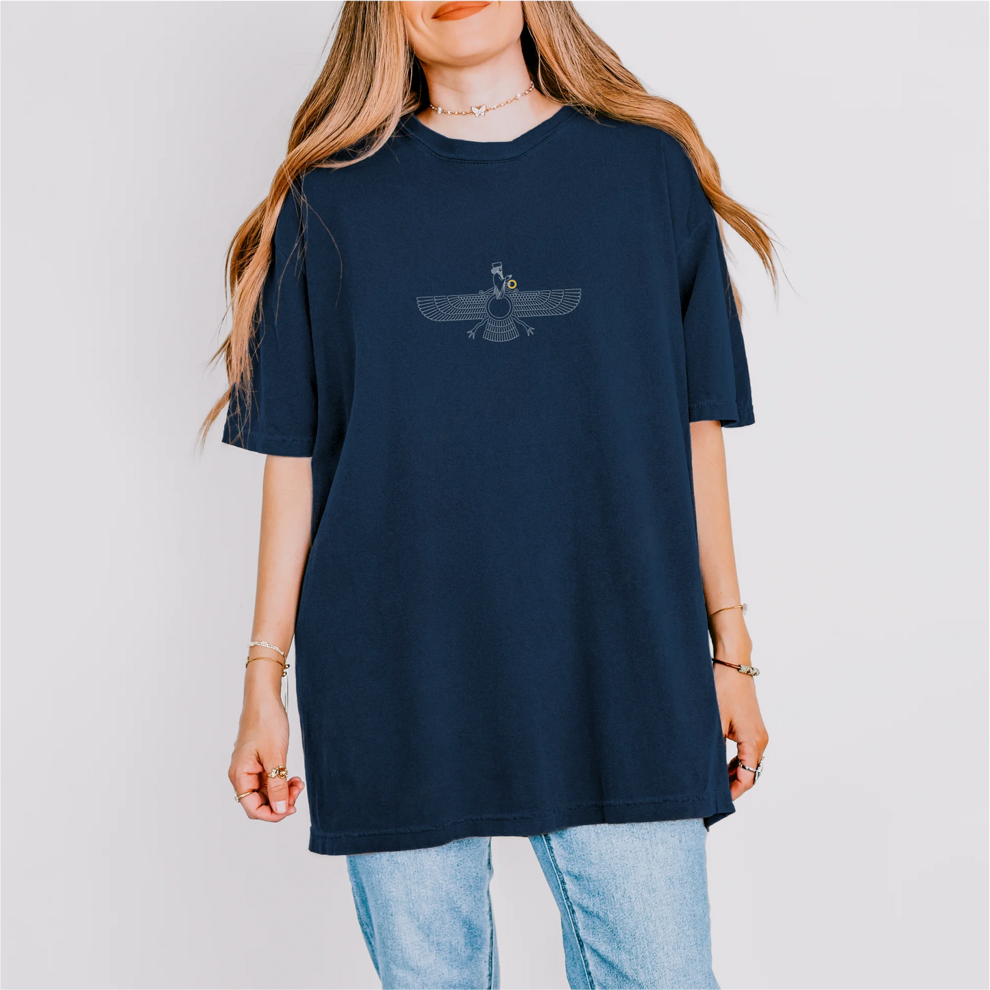 Fravashi Grid cotton graphic T-shirt