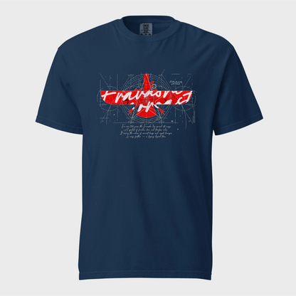 Fravashi in Red Grid cotton graphic T-shirt