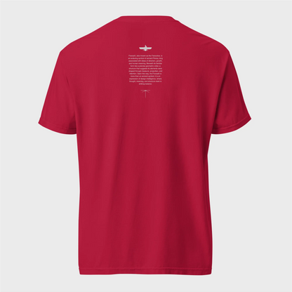 Fravashi in Red Grid cotton graphic T-shirt