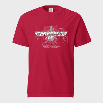 Fravashi in Red Grid cotton graphic T-shirt