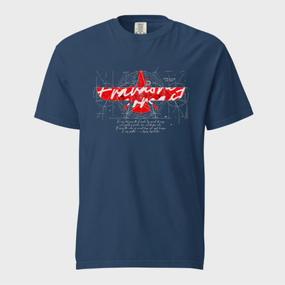 Fravashi in Red Grid cotton graphic T-shirt