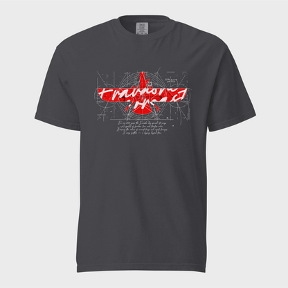 Fravashi in Red Grid cotton graphic T-shirt