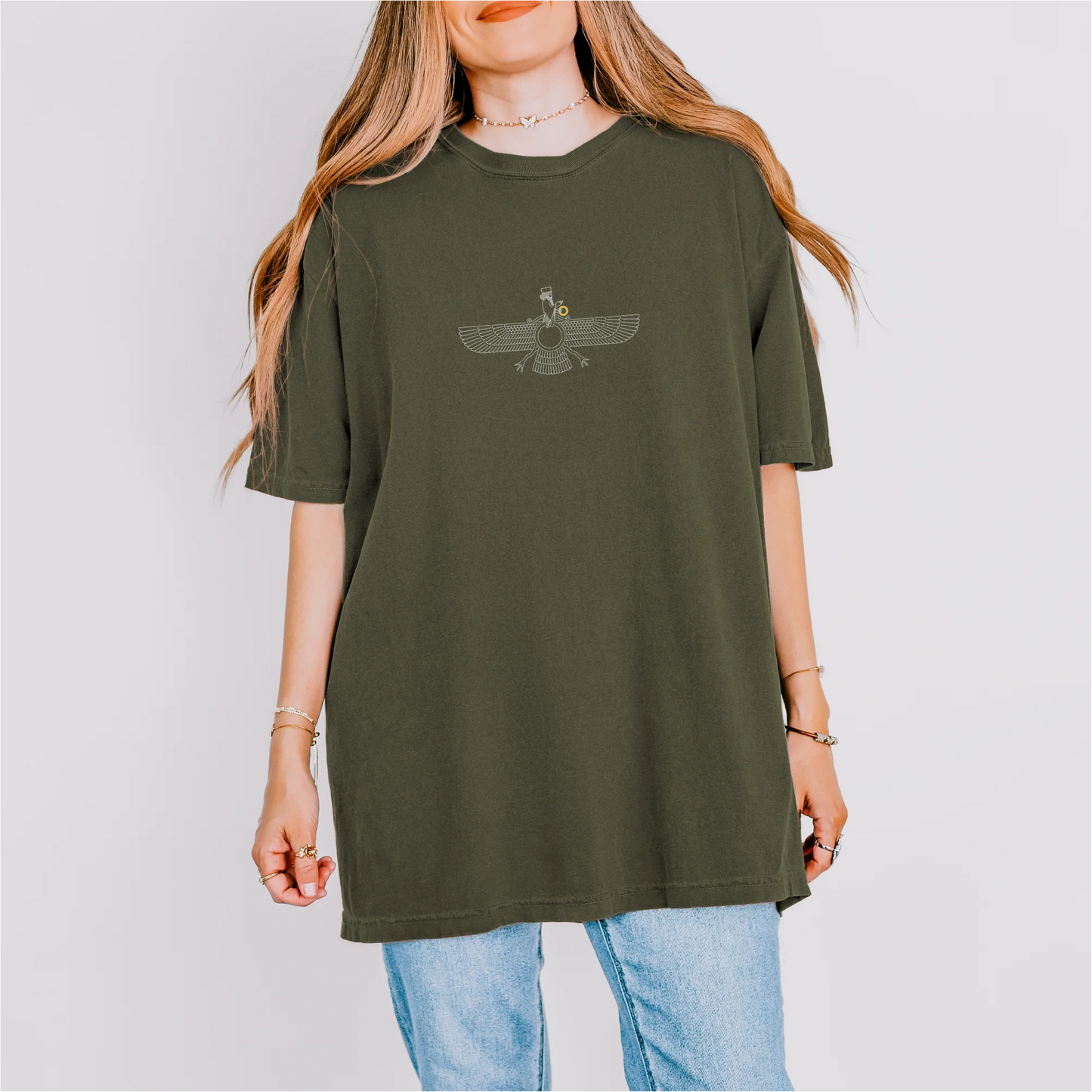 Fravashi Grid cotton graphic T-shirt