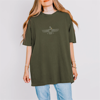 Fravashi Grid cotton graphic T-shirt