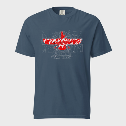 Fravashi in Red Grid cotton graphic T-shirt