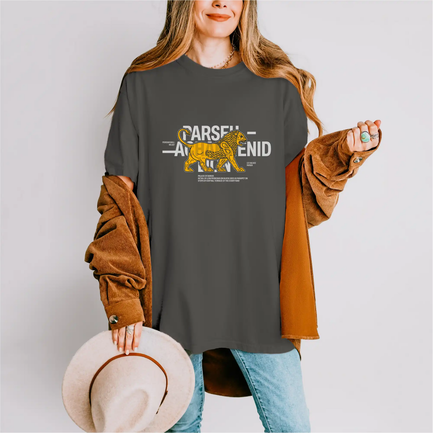 Achaemenid Lion cotton graphic T-shirt