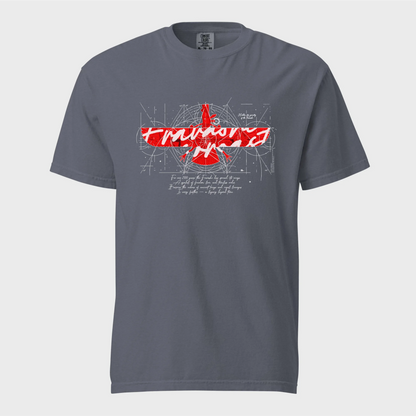 Fravashi in Red Grid cotton graphic T-shirt