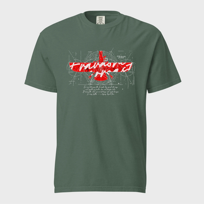 Fravashi in Red Grid cotton graphic T-shirt