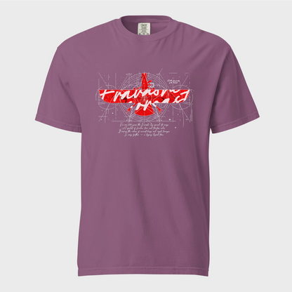 Fravashi in Red Grid cotton graphic T-shirt