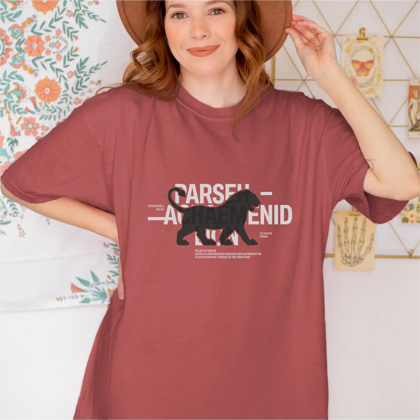 Achaemenid Lion cotton graphic T-shirt