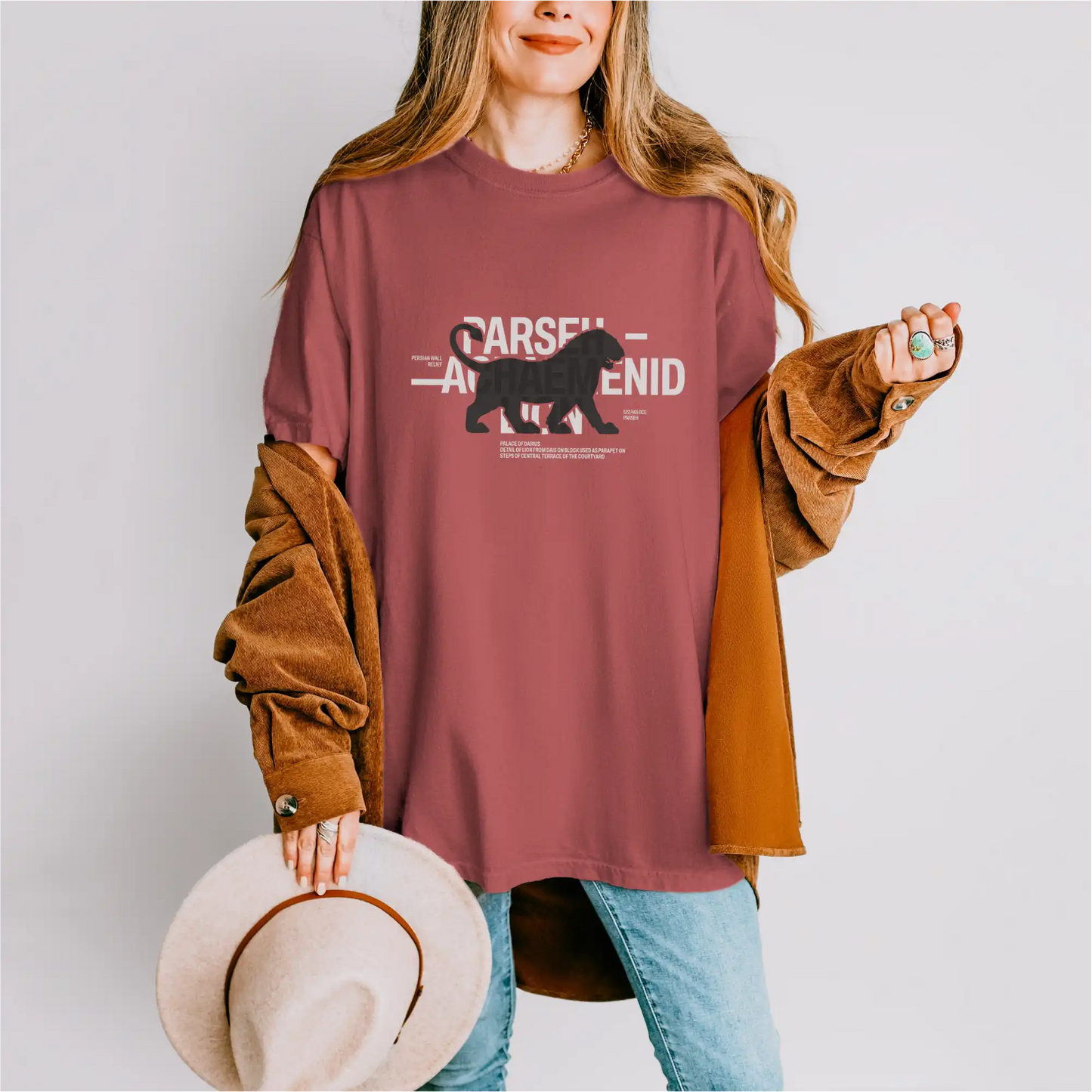 Achaemenid Lion cotton graphic T-shirt