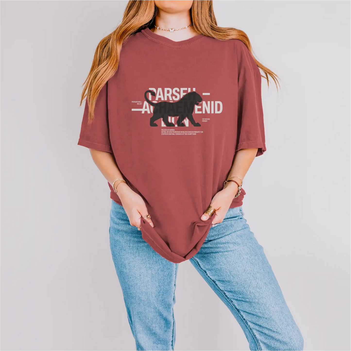 Achaemenid Lion cotton graphic T-shirt