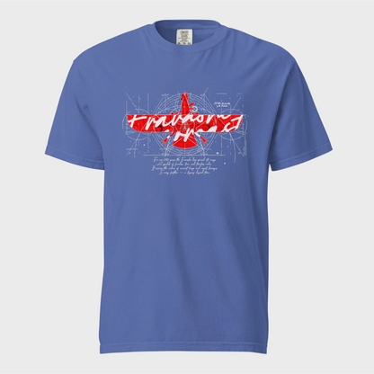 Fravashi in Red Grid cotton graphic T-shirt