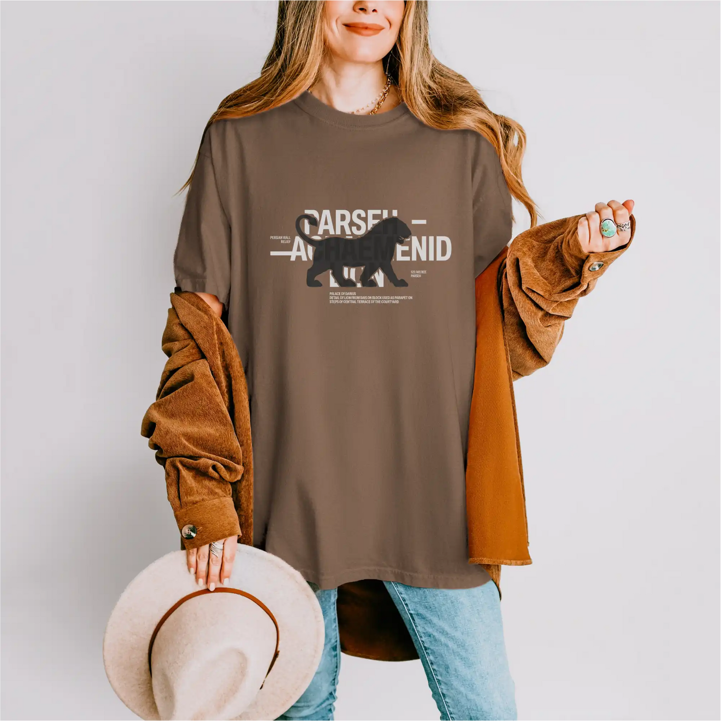 Achaemenid Lion cotton graphic T-shirt