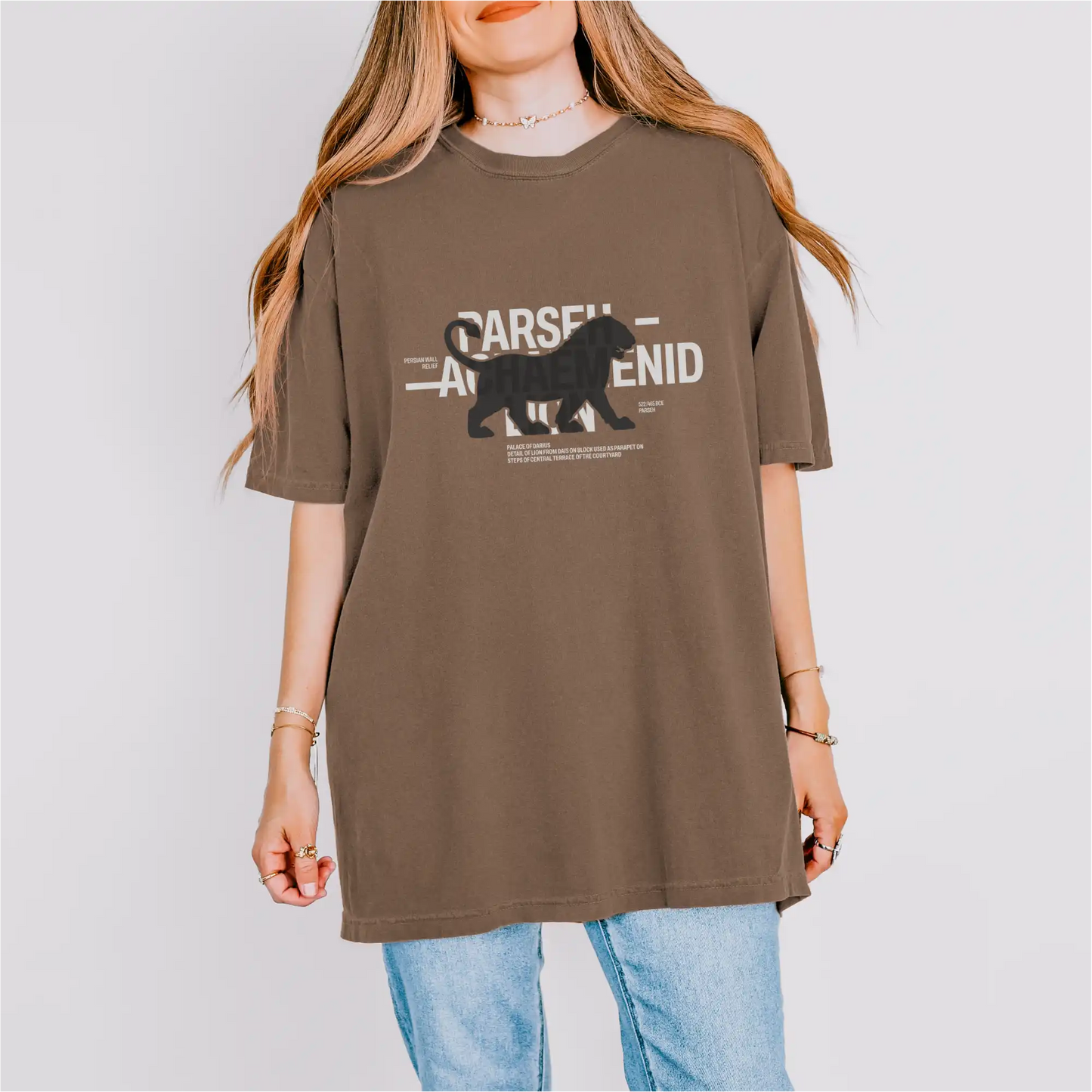 Achaemenid Lion cotton graphic T-shirt