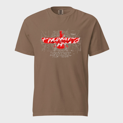 Fravashi in Red Grid cotton graphic T-shirt