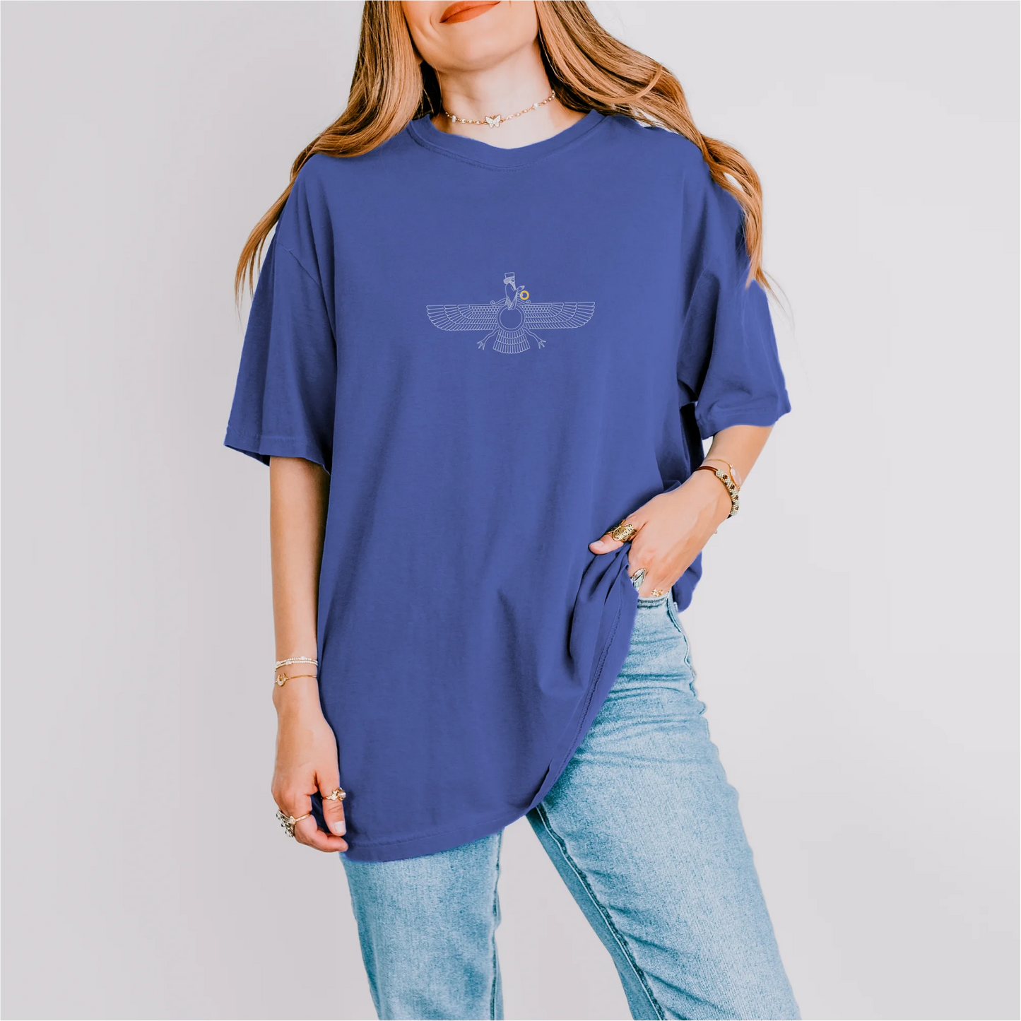 Fravashi Grid cotton graphic T-shirt
