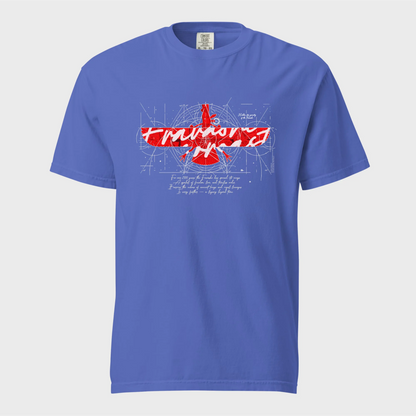 Fravashi in Red Grid cotton graphic T-shirt
