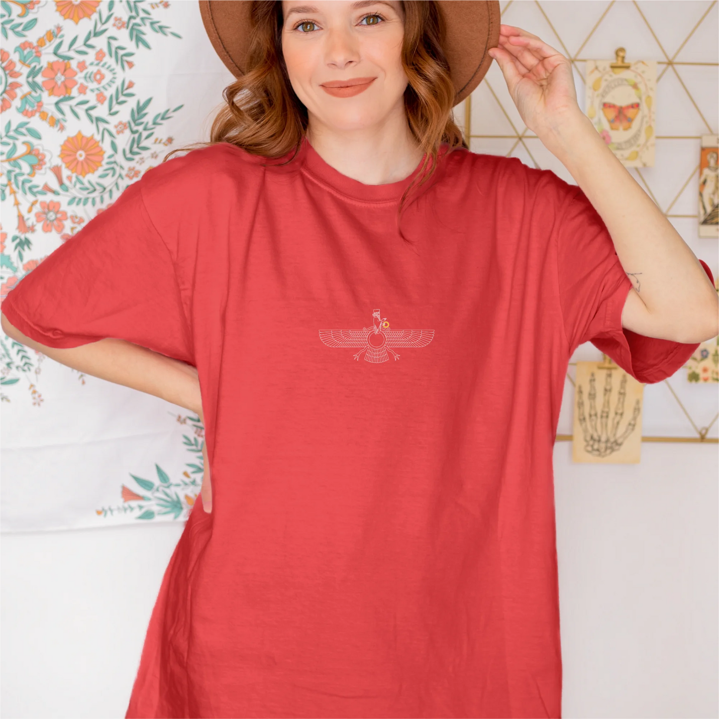 Fravashi Grid cotton graphic T-shirt