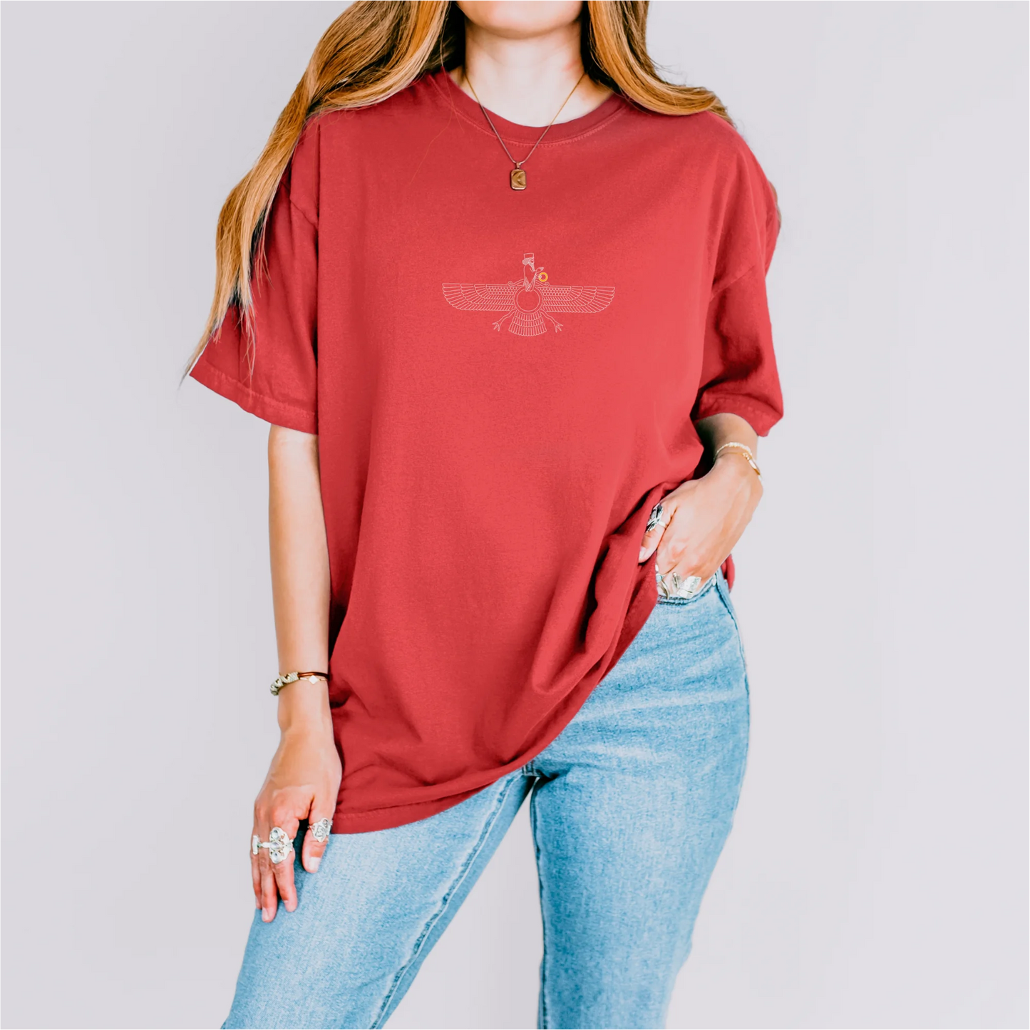 Fravashi Grid cotton graphic T-shirt