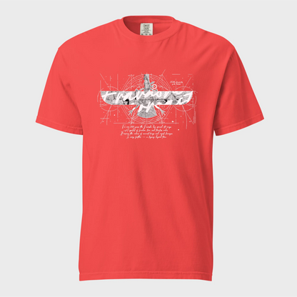 Fravashi in Red Grid cotton graphic T-shirt