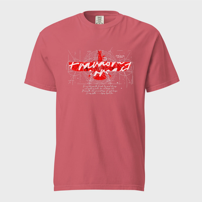 Fravashi in Red Grid cotton graphic T-shirt