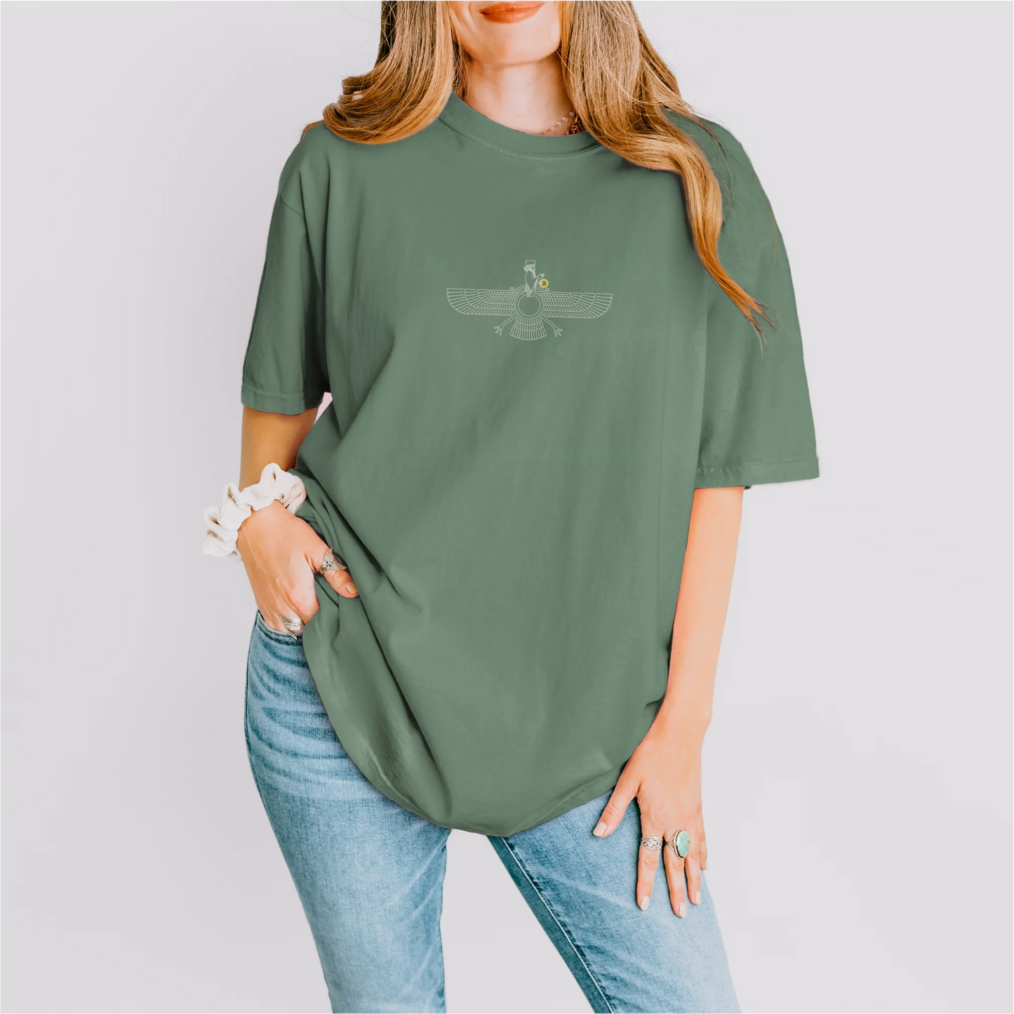 Fravashi Grid cotton graphic T-shirt