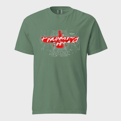 Fravashi in Red Grid cotton graphic T-shirt