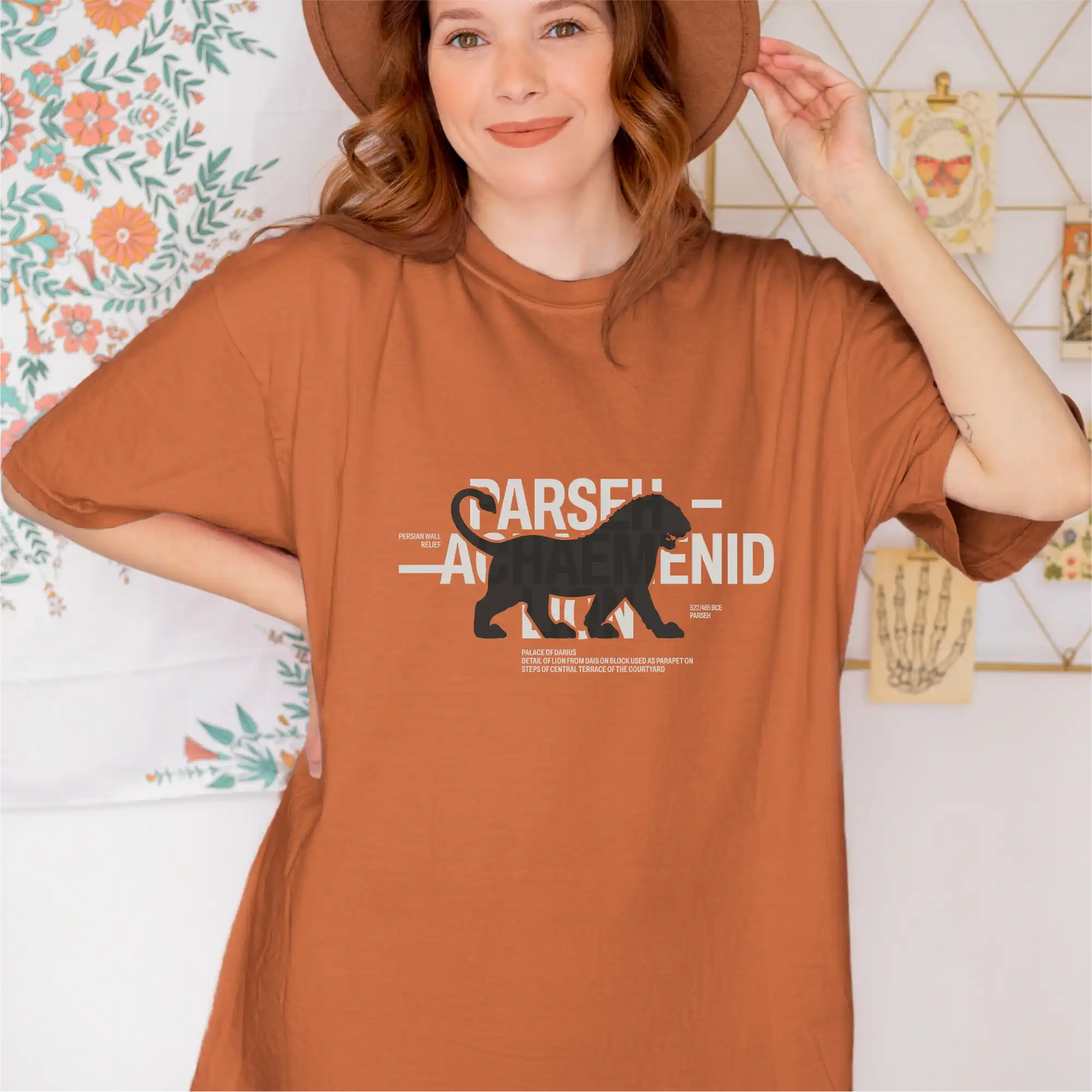 Achaemenid Lion cotton graphic T-shirt