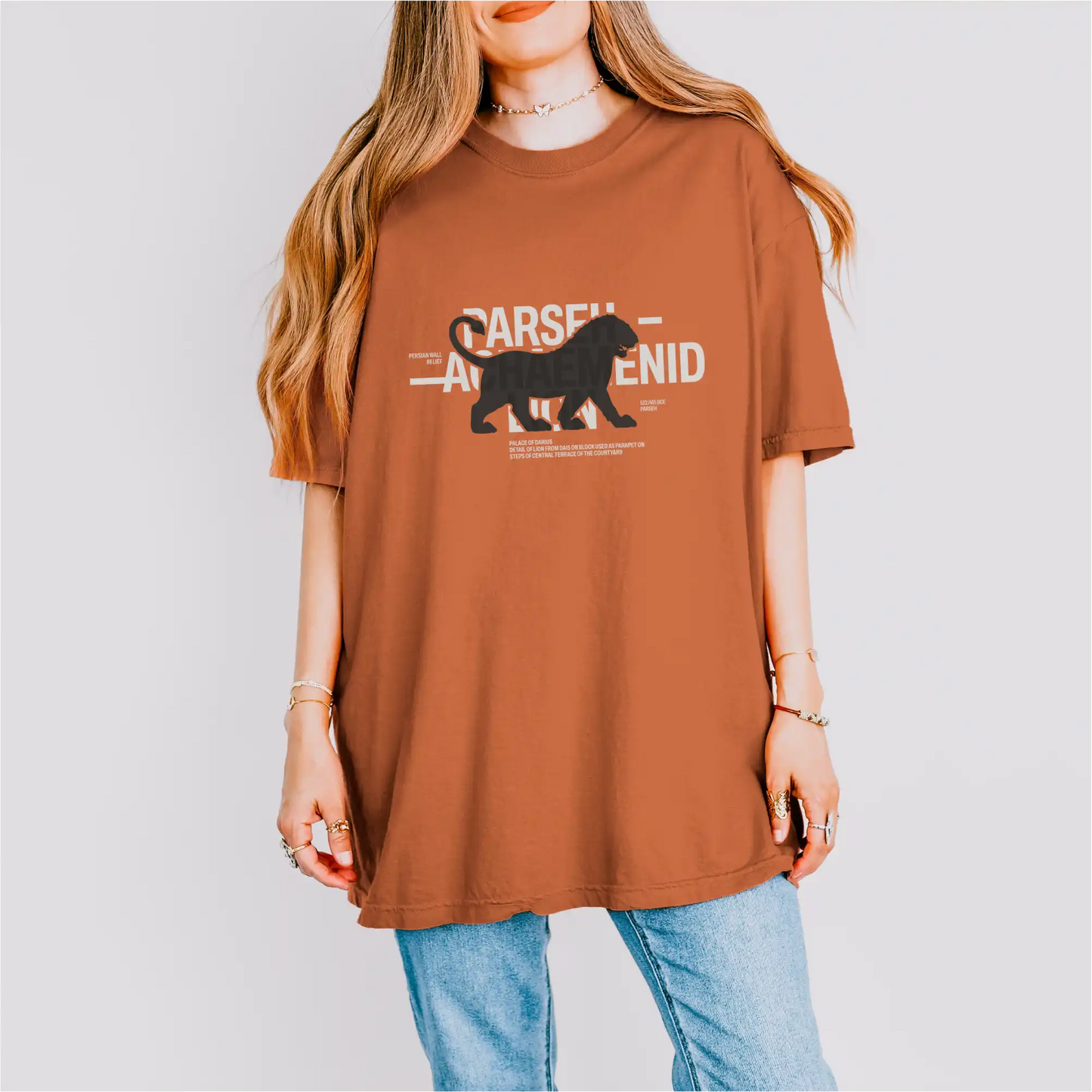 Achaemenid Lion cotton graphic T-shirt