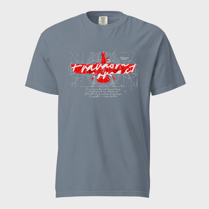 Fravashi in Red Grid cotton graphic T-shirt