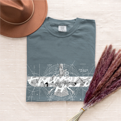 Fravashi in Red Grid cotton graphic T-shirt