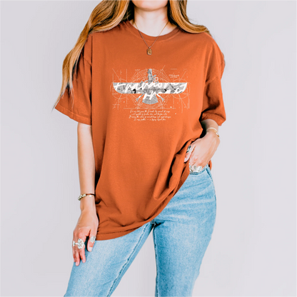 Fravashi in Red Grid cotton graphic T-shirt