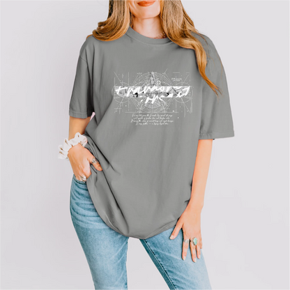Fravashi in Red Grid cotton graphic T-shirt