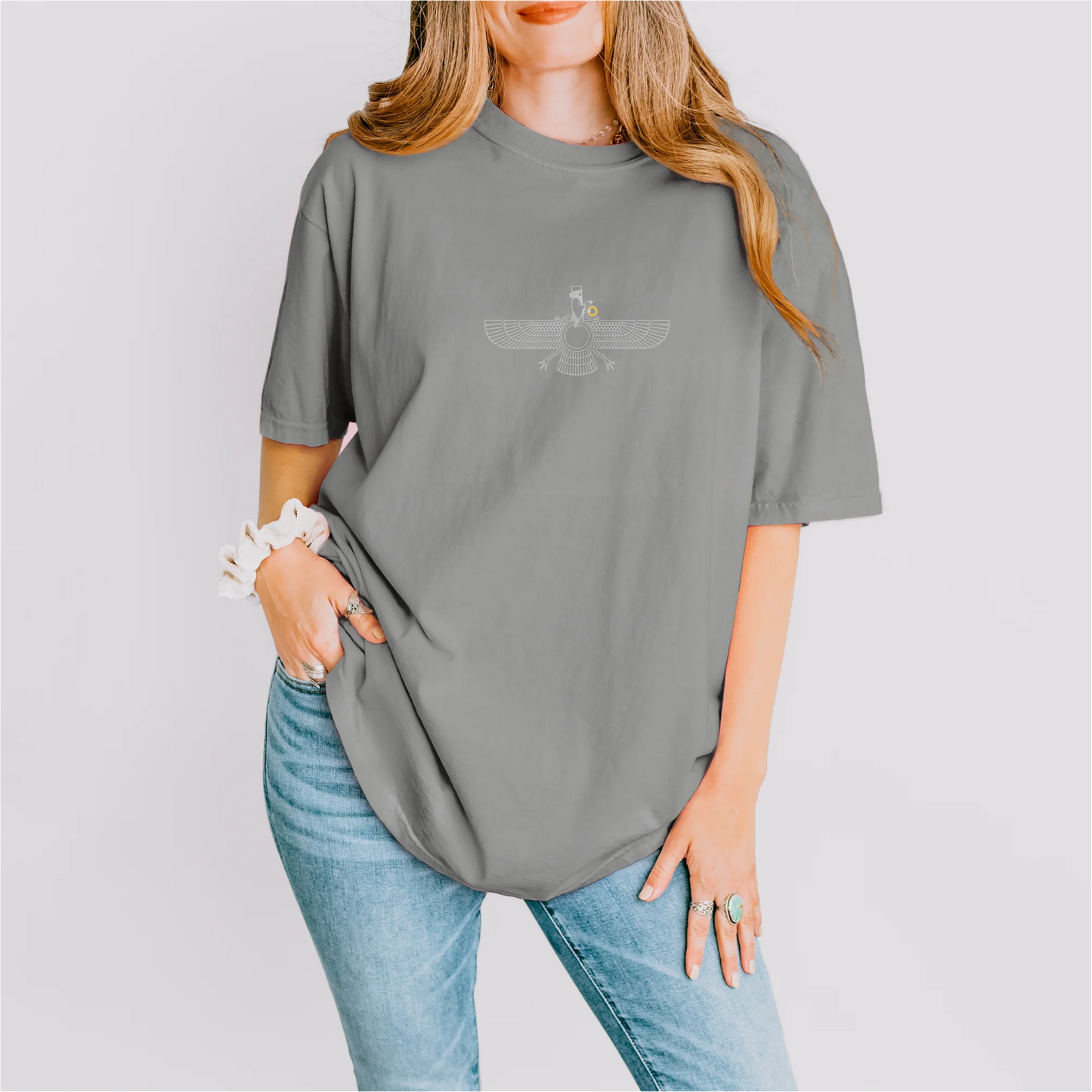 Fravashi Grid cotton graphic T-shirt
