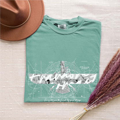 Fravashi in Red Grid cotton graphic T-shirt