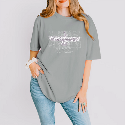 Fravashi in Red Grid cotton graphic T-shirt