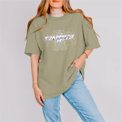 Fravashi in Red Grid cotton graphic T-shirt