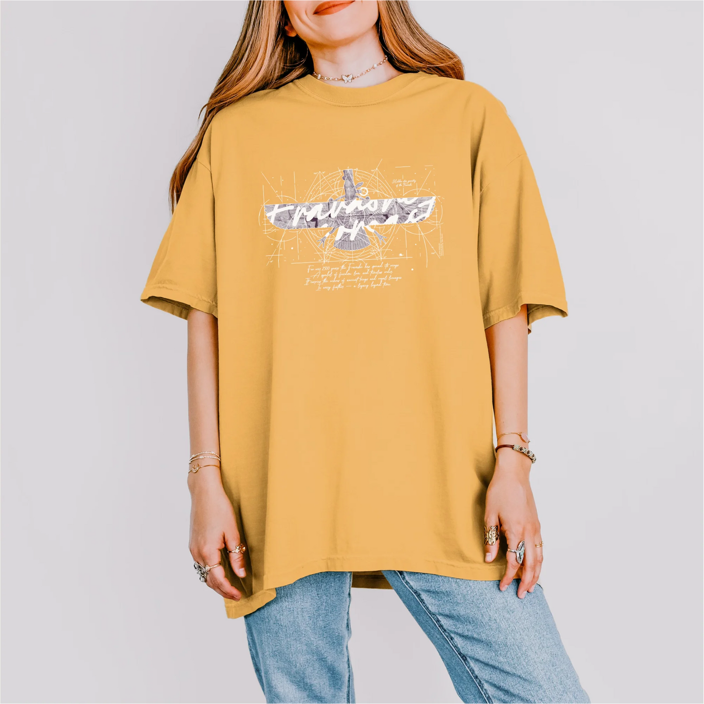 Fravashi in Red Grid cotton graphic T-shirt